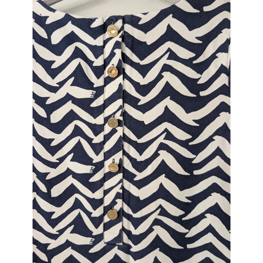 Lilly Pulitzer I got lucky‎ bird Charlene Shift Dress Small navy white chevron - Picture 7 of 7